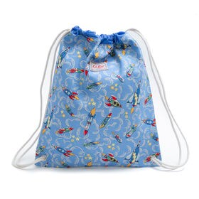 [Cath Kidston ]子供用 ナップサック KIDS DRAWSTRING BAG ブルー系 | 耐水性のある裏地なので、水着などの濡れたものを持ち歩いても◎