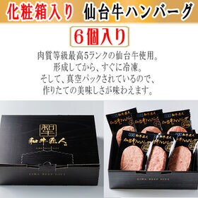 肉質5ランク 仙台牛ハンバーグ 120g×6個 (食肉中 仙台牛100％) ギフト 冷凍