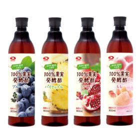【4種/計4本】100パーセント果実で作った発酵酢（ざくろ、もも、パイナップル、ブルーベリー） | 韓国で大人気！果実だけで作った珍しいお酢です