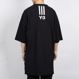 Lサイズ [Y-3]Tシャツ M CH1 OVERSIZED SS TEE-STRIPES ブラック | オーバーサイズでこなれ感漂う一枚♪