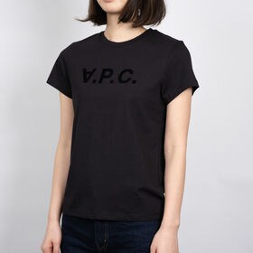 XSサイズ[A.P.C.]Tシャツ VPC BLANC W'S T-SHIRT ブラック | 大胆にあしらったVPCロゴがパッと目を惹く半袖Tシャツ！