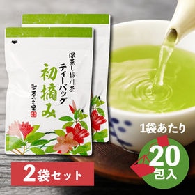 【3g×20包×2パック】 初摘み ティーバッグ 糸付き ナイロン 緑茶 ティーパック | 掛川産一番茶のみを使用。甘味と渋みのバランスが絶妙な逸品