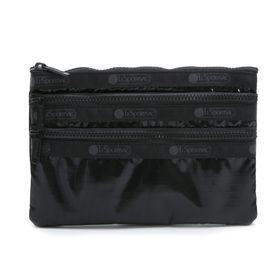 [LeSportsac]ポーチ 3-ZIP COSMETIC ブラック | 三段階に分かれたポケットですっきり整理整頓！旅行時のお財布代わりにも◎