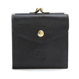[IL BISONTE] 折り財布 CLASSIC MEDIUM WALLET ブラック | がま口のレトロでとってもキュートな折り財布！