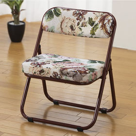 【ゴブラン柄】軽くて折りたためる高座椅子 | 和室、居間に最適な座面が低いパイプ椅子。法事用にもおすすめ。