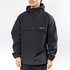 Sサイズ [CarharttWIP]アノラックジャケット WINDBREAKER P/O ブラック | スポーツMIXスタイルにぴったりのシンプルなアノラックジャケット！