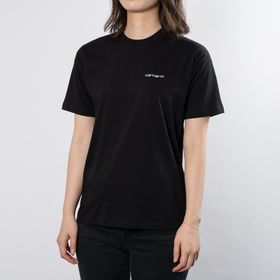 Sサイズ [CarharttWIP]Tシャツ W SCRIPT EMBROIDERY ブラック | シーンを選ばないシンプルで着回しの効くデザインがお気に入り！