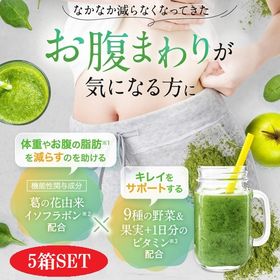 【5箱セット】体重やおなかの脂肪を減らすのを助ける　AOJIRU SMOOTHIE（青汁スムージー） | 体重やおなかの脂肪、ウエスト周囲径を減らすのを助ける機能性表示食品
