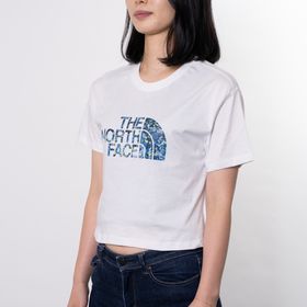 Sサイズ[THE NORTH FACE] Tシャツ W CROPPED EASY TEE ホワイト | クロップド丈でスタイルアップも◎トレンドスタイルにぴったり！