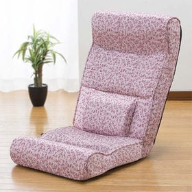 【ピンク】腰にやさしい高反発座椅子DX 座ったままリクライニ...