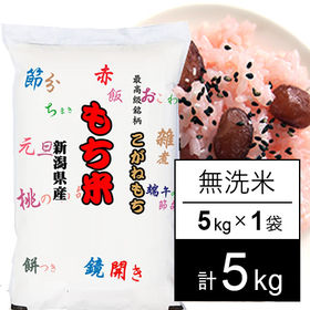 令和4年産 新米【5kg/無洗米】もち米 令和4年産 新潟県産 こがねもち（5kg×1袋） | 日本を代表する越後のもち米。おいしいお餅になります♪