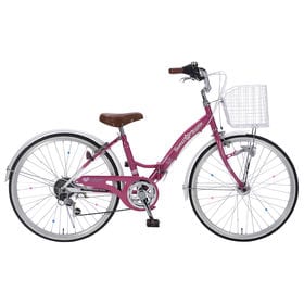 【ローズピンク】子供用自転車24インチ・6SP・オートライト