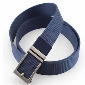 【ブルー】ナイロンベルト オートロックベルト メンズ レディース ゴルフ ベルト 穴なし