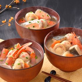 【小樽直送】小樽の小鍋 3種計12個(石狩鍋、かに鍋、鮭うしお汁・各280g×4個)