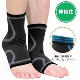 【ブラック・L】足首サポーター スポーツ 2枚 セット 固定 サポーター 足裏の痛み ゴルフ