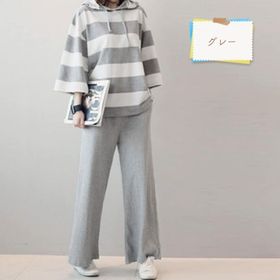 【グレーL】マタニティパジャマ マタニティ パジャマ 長袖 授乳口 ルームウェア ウエスト調整