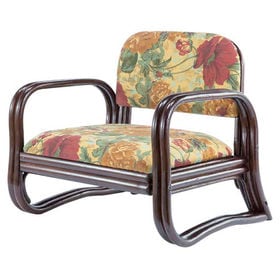 【ロータイプ】NEW天然籐思いやり座椅子 | 立ち座りしやすくゆったり寛げる肘掛け付き和風座椅子