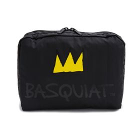 [LeSportsac]ポーチ EX LARGE RECTANGULAR COSMETIC ブラック | 現代アート界の巨匠「BASQUIAT バスキア」とのコラボアイテム！