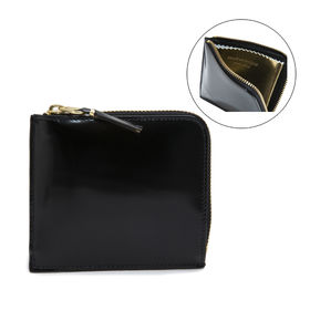 [COMMEdesGARCONS]ミニ財布 MIRROR INSIDE ブラック×ゴールド | キャッシュレスで荷物をコンパクトにまとめたい人に◎レザーで高級感もたっぷり！