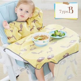 【B】スタイ お食事エプロン 長袖 食べこぼし 防水 ベビーエプロン 男の子 女の子 赤ちゃん