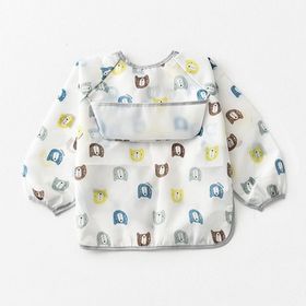 【ベアー】お食事エプロン スタイ 長袖 幼児 スモック 幼稚園 保育園 かわいい