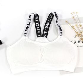 【ホワイト】スポーツブラ スポブラ ナイトブラ カップ付きインナー おしゃれ かわいい
