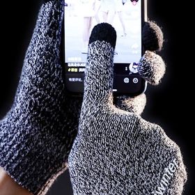 【ブラウン】スマホタッチ 滑り止め付き 手袋 スマホ手袋 防寒 秋 冬 通勤 通学 シンプル