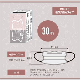 【30枚×1箱/ピンク】バタフライフィットマスク
