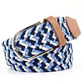 【ネイビー×ブルー×ホワイト】ゴムメッシュベルト メンズ レディース ベルト おしゃれ