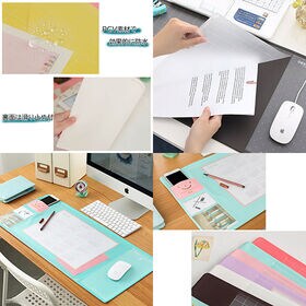 【ミント】デスクマット 多機能 机マット カレンダー付 クリア 無地 70.5×32cm