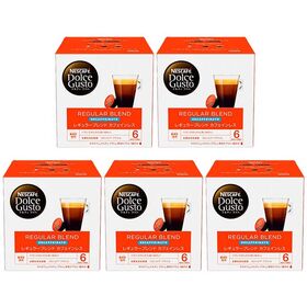 【16個入×5箱】ネスカフェ ドルチェグスト 専用カプセル レギュラーブレンド【カフェインレス】 | シルクのようになめらかなクレマは、カフェインレスコーヒーとしても自信の一杯に！