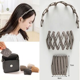 デザインへアゴム24本セット（ブラック）＆折りたたみカチューシャ（ダークブラウン）