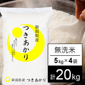 【計20kg/5kgx4袋】令和5年産 越後の米 新潟県産 つきあかり 無洗米 | 令月にして大粒で艶やかなお米