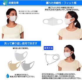 【ホワイト】マスク 3枚セット 消臭 洗える マスク超しの息さわやか 消臭フィットマスク