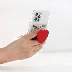グリップトック スマホグリップ ハート型　マカロンハート ブラック