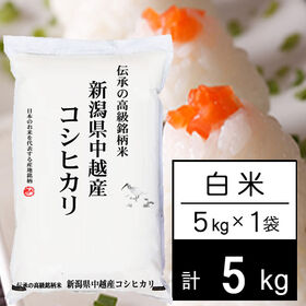 【5kg】令和5年産 越後の米 新潟県産コシヒカリ 白米 | 変らず旨いが、ちょっと白いです