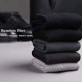 【25-26.5cm・ネイビーブルー】靴下 5足セット メンズ 天然 消臭 くつ下