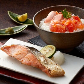 【2種計800g】北海道産 新巻鮭&鮭といくらのルイベ漬セット | 鮭の切り身といくらのルイベ漬けのセットです。