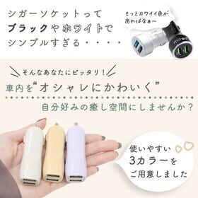 [カフェオレ]カーチャージャー USB 2ポート マルチケーブル付き