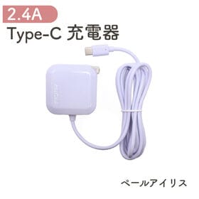 [ペールアイリス]急速充電器 Type-c USB ACアダプター | Type-C端子と一体型で持ち運びにも便利！
