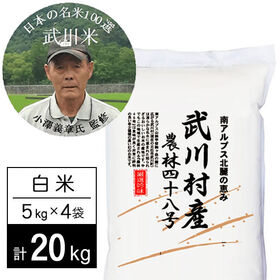 【計20kg/5kg×4袋】令和5年産 武川米農林48号-ヨ...