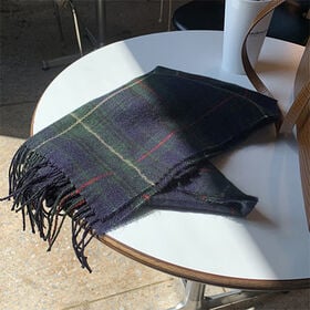 【グリーンチェック】色々使える☆大判ランダムチェックストール