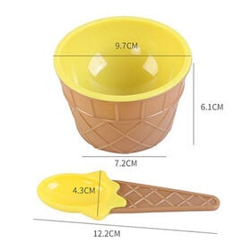 【2個】カラフルアイスクリームカップ&スプーン