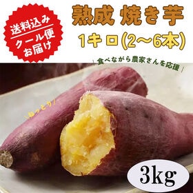 【3kg】千葉県産さつまいも使用！熟成焼き芋（1kg×3パック） | 蜜が出るまで熟成させた千葉県産さつまいもを一つ一つ丁寧にじっくり焼き上げました！
