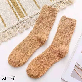 【カーキ】メンズ ルームソックス もこもこ 冬 暖かい ルームソックス