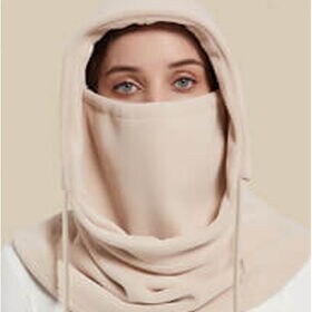 【ベージュ】フードウォーマー ネックウォーマー フェイスマスク キャップ レディース メンズ