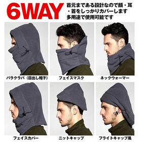 【カーキ】防寒 防風 ネックウォーマー フェイスマスク 目だし帽 マフラー スヌード