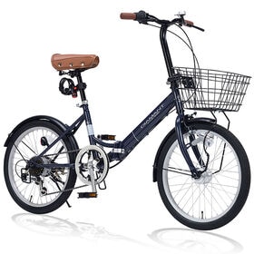 【インディゴ】折畳自転車20インチ・6段ギア・オールインワン/オートライト仕様 | LEDオートライトを標準装備した便利なオールインワン折畳自転車!