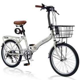 【グレージュ】折畳自転車20インチ・6段ギア・オールインワン | シンプルなデザインと充実機能が新しいスタンダード。
