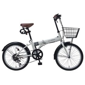 【アイスグレー】折畳自転車20インチ・6段ギア・オールインワ...